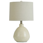 StyleCraft - StyleCraft Cameron Ceramic Table Lamp With Vanilla Milkshake Finish L22019HDS - Cameron - Ceramic Table Lamp - Vanilla Milkshake Finish - Beige Hardback Linen Shade