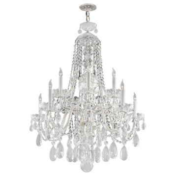 Traditional Crystal 10 Light Clear Crystal Chrome Chandelier
