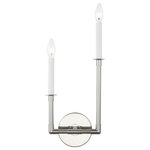 Generation Lighting - Generation Lighting Bayview 2 Light Double Right Wall Sconce, Polished Nickel - Width: 8.25"