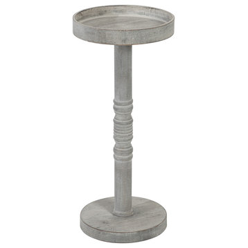 Bellport Pedestal End Table, Gray 10x10x22