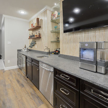 Finished Basement with Fully Equipped Bar and Home Theater