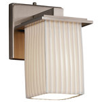 Justice Design Group - Limoges Montana Wall Sconce, Square With Flat Rim With Pleats Shade - Limoges - Montana Wall Sconce - Square with Flat Rim - Brushed Nickel Finish with Pleats Shade - Incandescent