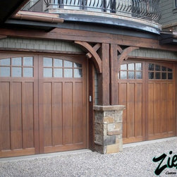 Traditional Wood Garage Doors - False Arch with 8 light windows - Garage Doors And Openers