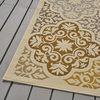 GDF Studio Shelton Outdoor Floral  Area Rug, Ivory and Multicolored, 8'x11'