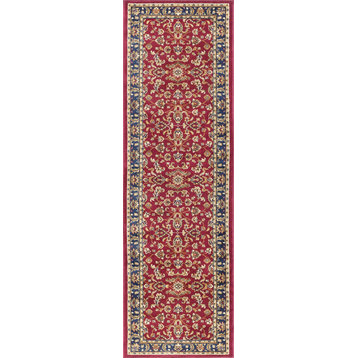 Sariya Transitional Oriental Red Runner Rug, 2'x7'
