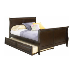 Antique Walnut Platform Sleigh Bed with Matching Footboard - Bedroom Furniture Sets