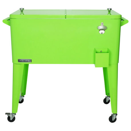 Permasteel 80 Quart Portable Rolling Patio Cooler, Lime