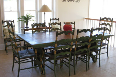 Example of a beach style dining room design in Chicago