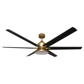 Electra 72" Indoor and Outdoor Ceiling Fan with Light LED, Champagne Gold