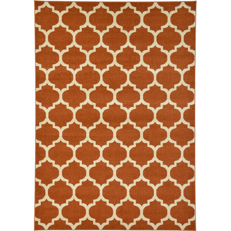 Unique Loom Light Terracotta Philadelphia Trellis 7' 0 x 10' 0 Area Rug