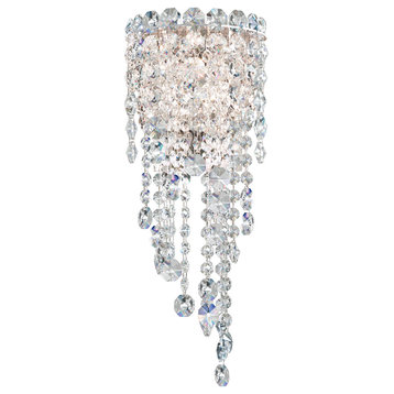 Chantant 2-Light Wall Sconce in Stainless Steel With Clear Heritage Crystal