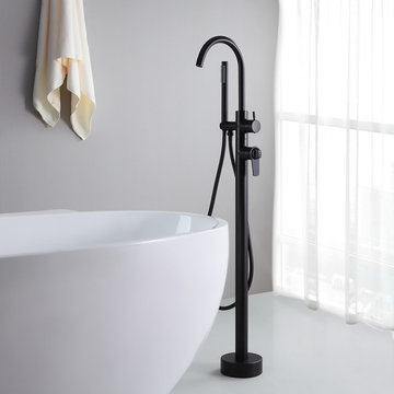 $269.99 Modern Freestanding Bathtub Filler Thermostatic Bathtub Faucet Floor Mou