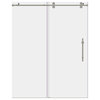 Shower Doors, Frameless, 12mm Clear Tempered Glass, ULTRA-D Collection, Brushed Nickel, 56-60"x79"