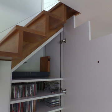 Contemporary Oak Staircase with Storage