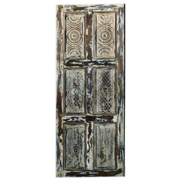 Consigned Rustic Barn Doors, Distressed White, carved sliding doors 80x32