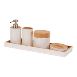 Elements 5-Piece Bath Vanity Accessory Set - Soap & Lotion Dispensers