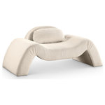 Meridian Furniture - Austin Upholstered Chair, Beige, Microsuede Corduroy, Accent Chair - Dare to be different with the Austin beige corduroy accent chair. Its avant-garde design and luxurious corduroy upholstery offer a truly unexpected seating experience. The chair is a modern marvel that redefines comfort and style with its innovative design to create a truly unforgettable piece.