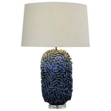 Artiva USA Handcrafted Similan Table Lamp Emerald Blue