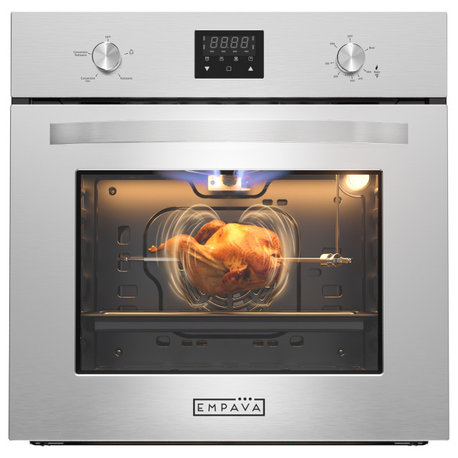 24 in. 2.3 cu. Ft. Single Gas Wall Oven Bake Broil Rotisserie Functions