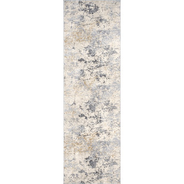 nuLOOM Chastin Modern Abstract Area Rug, Beige, 2' 6" X 6'