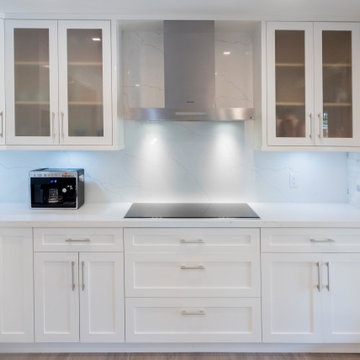Transitional White Kitchen & Bath