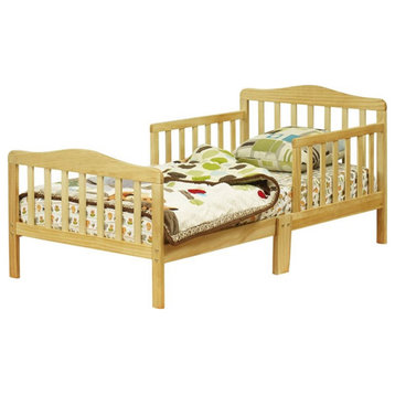 Orbelle Contemporary New Zealand Pine Solid Wood Toddler Bed in Natural