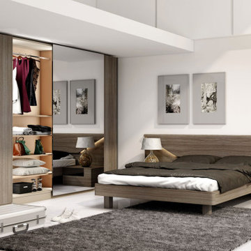 Top hung frame less L Shape sliding wardrobe supplied by Inspired Elements