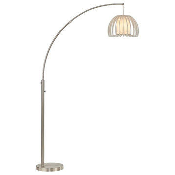 Artiva USA Zucca 83" Arched LED Floor Lamp With Dimmer, Brushed Steel