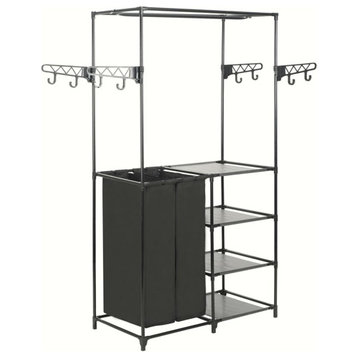 vidaXL Clothes Rack Clothing Stand Garment Rack Steel and Non-woven Fabric Black