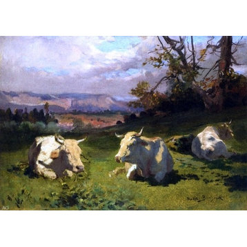 Rosa Bonheur Cows Resting, 18"x27" Wall Decal