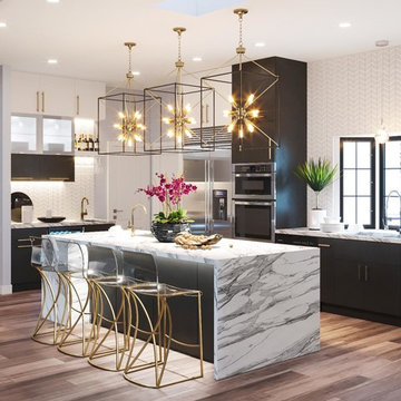 BLACK AND WHITE KITCHEN