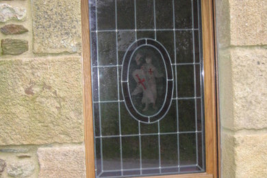 porte et fenêtre avec panneaux à plis de serviette