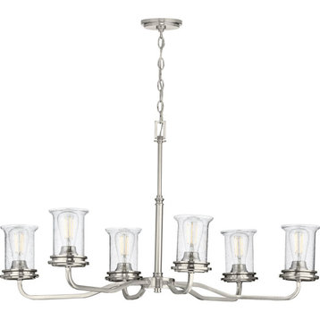 Winslett Collection Brushed Nickel 6-Light Oval Chandelier