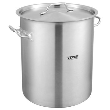 VEVOR Stainless Steel Stockpot 42qt Cooking Kitchen Sauce Pot with Strainer Lid