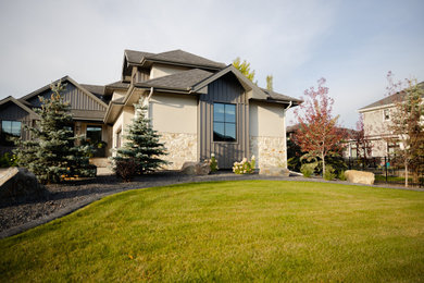 This is an example of a contemporary house exterior in Calgary.