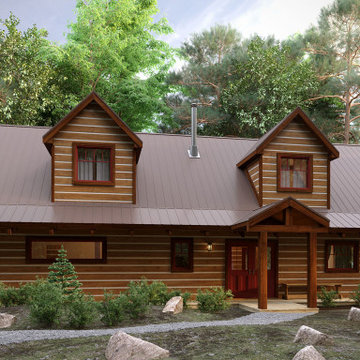 Log Home "Lot-0" Canada, 3D Visualization.