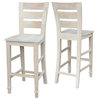 International Concepts Tuscany Wood 30" Bar Stool in Beige