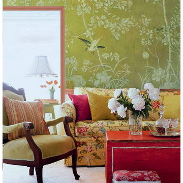 Hand painted wallpaper showroom
