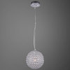 1 Light Round Shape Crystal Mini Pendant Light in Chrome Finish With Crystal