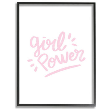 Girl Power Minimal Design Pink and White24x30