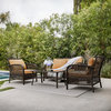 4-Piece Patio Set Water Proof Cushions, Brown