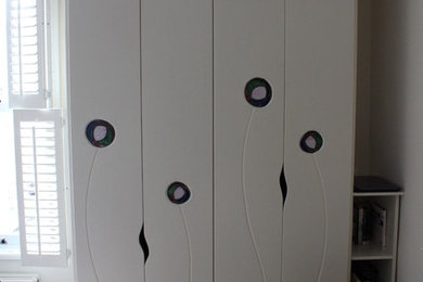 Wardrobe with stained glass