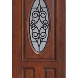 Single Door 80 Fiberglass Salento Eyebrow Oval Lite GBG Glass - Front Doors