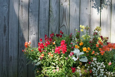 Photo of a mid-sized tropical partial sun backyard landscaping in New Orleans for summer.