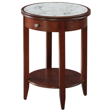 Convenience Concepts American Heritage Baldwin End Table in Mahogany Wood Finish