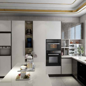 Custom Modern Kitchen Cabinets with Island