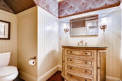 Powder room - transitional powder room idea in Denver