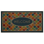 Mohawk Home - Mohawk Home Ornamental Crosshatch Chestnut 2' x 4' Door Mat - Multicolored diamond shaped tiles cast in cheerful color welcome guests with Mohawk Home's Ornamental Crosshatch Entry Mat. This decorative doormat features a subtle textured surface that absorbs moisture and helps remove dirt and debris from your shoes. Low-profile height offers ideal functionality for high traffic areas and in entryways as it will not obstruct doors from opening or closing. This doormat offers low maintenance upkeep - simply vacuum, shake out, or sweep off debris, spot clean with a solution of mild detergent and water. Do not bleach. Air dry. Dry flat.