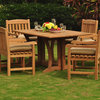 7-Piece Outdoor Patio Teak Dining Set, 69" Warwick Table, 6 Devon Arm Chairs