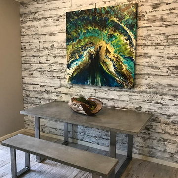 Concrete Table w/ concrete bench + steel base